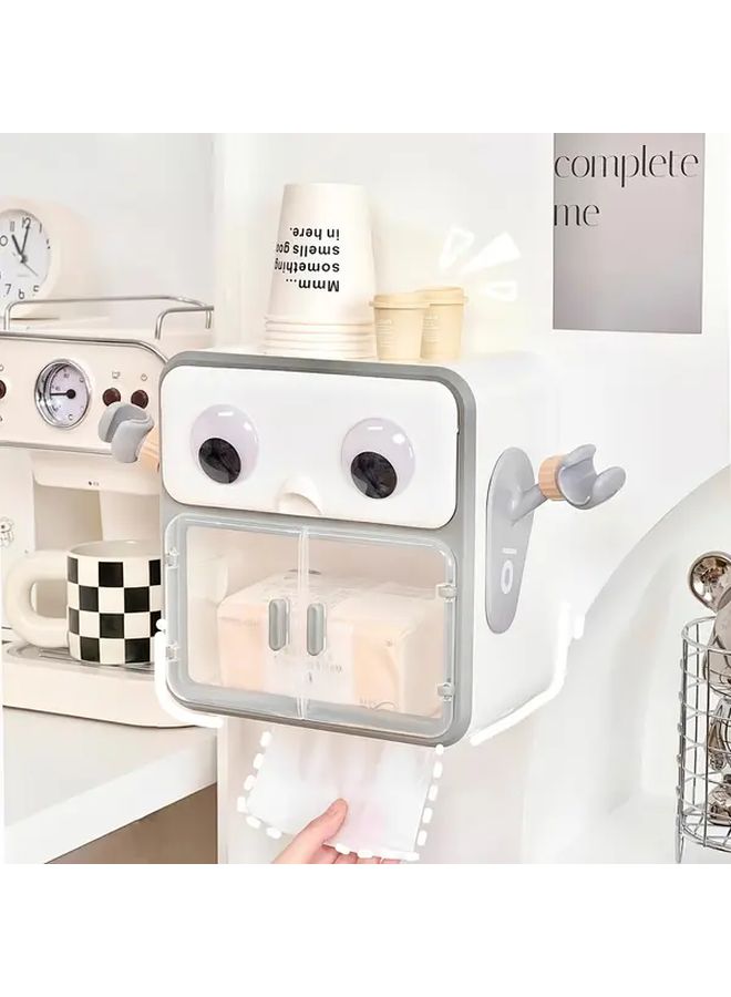 Blue No Drill Over The Toilet Paper Holder Organizer Space Saving Bathroom Storage Box - Image 4