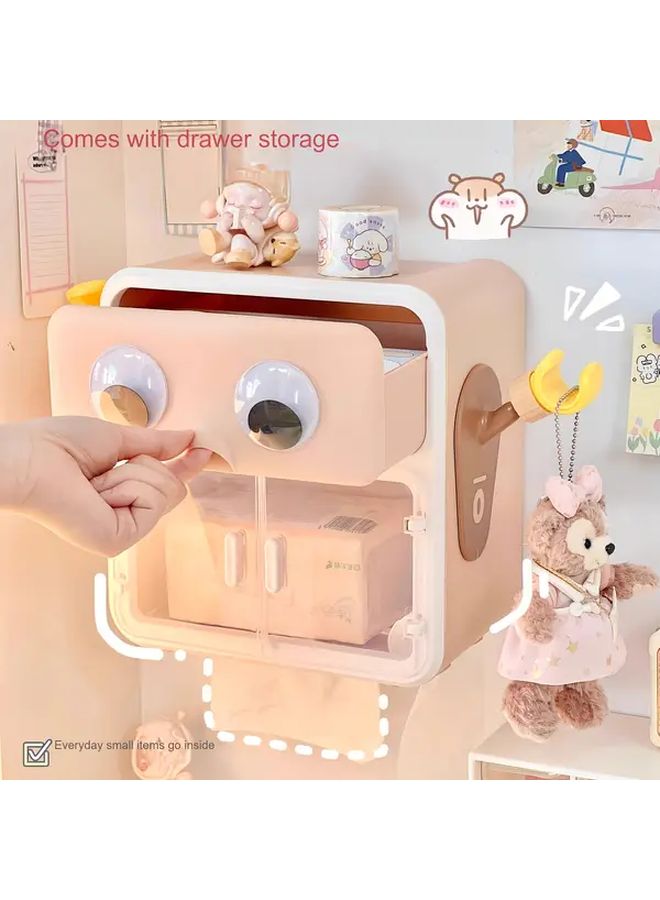 Blue No Drill Over The Toilet Paper Holder Organizer Space Saving Bathroom Storage Box - Image 5