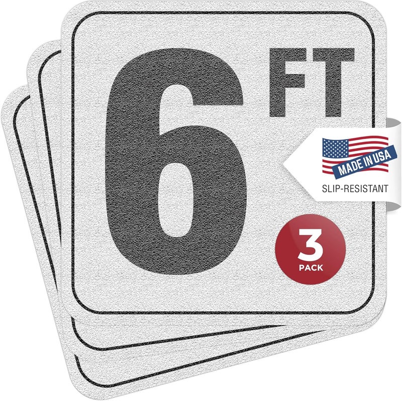 Aquatic Custom Tile , 6FT Pool Depth Markers, 6x6 Inches Vinyl Pool Stickers, Swimming Pool Number Markers, Pool Safety Signage, Adhesive Pool Depth Markers Stickers for Decks, MADE IN USA - (3 Pack) - Image 1