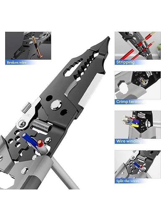 Pamidhar Pamidhar Wire Stripper and Cutter Pliers Tools For Electricians 28 in 1 Multifunctional Wire and Cable Stripping Cutting Winding Crimping Precision Stainless Stee Hand Tool  - Image 4