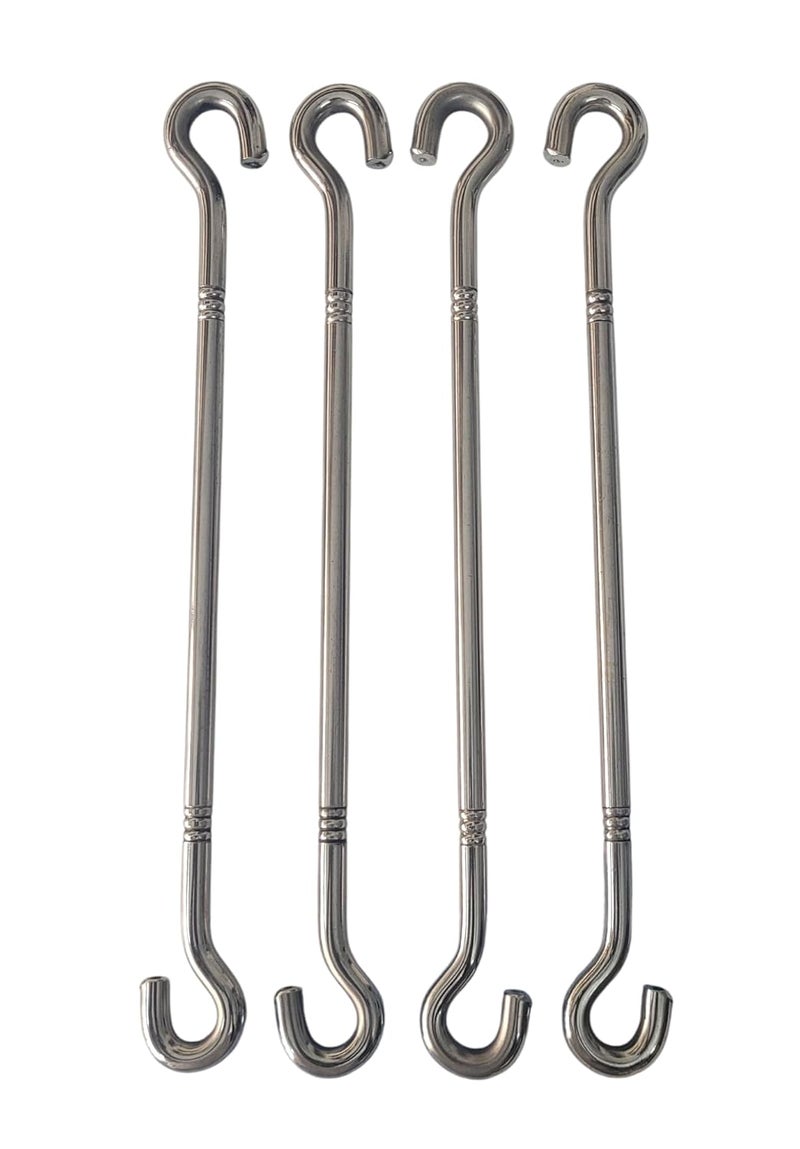 nooks Stainless Steel saliya 9mm Hook and Ceiling Rod heavt Duty Hanging Accessories Set Finishing for Swings and jhula for Indoor Outdoor pcs of 4 Set - Image 3
