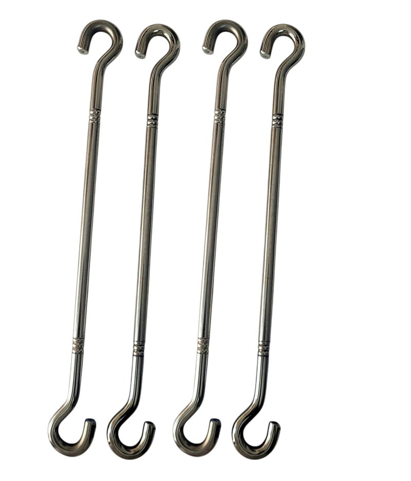 nooks Stainless Steel saliya 9mm Hook and Ceiling Rod heavt Duty Hanging Accessories Set Finishing for Swings and jhula for Indoor Outdoor pcs of 4 Set - Image 1