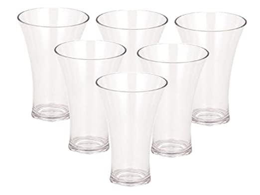 Coolkart Pack of 6 Non Slip Fiber Transparent Unbreakable Stylish Soft Drink Wine Juice Glass Glass Set Glass Set 300 ml Plastic - Image 3