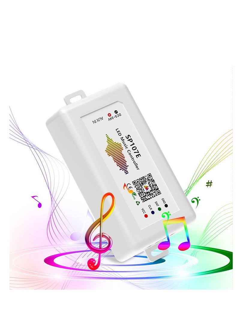 SYOSI Music Bluetooth Full Color Controller, Smart Mobile Phone APP Control Music Remote Controller, Support Almost All The LED IC Chip Suit for LED Strip, Matrix Panel,Module Buli-in Mic/AUX Input - Image 1