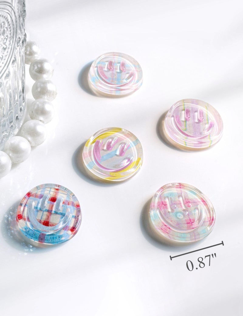 Mymazn Fridge Magnets Cute Refrigerator Magnets, 12Pcs Colorful Magnets for Whiteboard Cabinet Locker, Resin Smile Face Decorative Magnets for Classroom Kitchen Office - Image 2