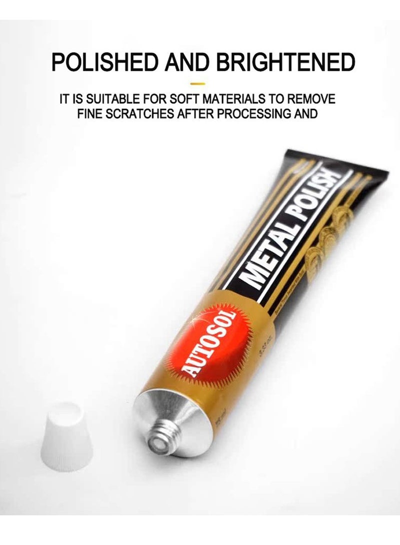 AUTOSOL Metal Polish 75ml Metal Cleaner Polish Paste Chrome Stainless Steel Aluminum Brass Copper Rust Remover Scratch Remover Shine Restorer Protective Coating Multi Surface Car Bike Exhaust Kitchen Metal Care Cleaner - Image 4