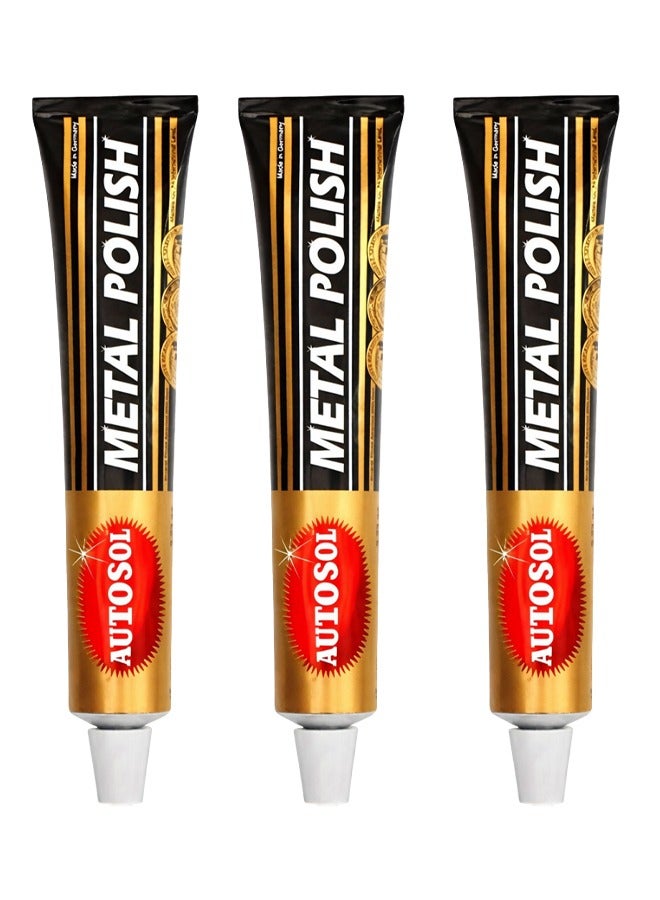 AUTOSOL Metal Polish 75ml Metal Cleaner Polish Paste Chrome Stainless Steel Aluminum Brass Copper Rust Remover Scratch Remover Shine Restorer Protective Coating Multi Surface Car Bike Exhaust Kitchen Metal Care Cleaner - Image 1