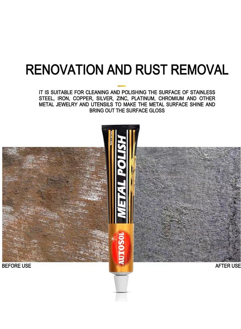 AUTOSOL Metal Polish 75ml Metal Cleaner Polish Paste Chrome Stainless Steel Aluminum Brass Copper Rust Remover Scratch Remover Shine Restorer Protective Coating Multi Surface Car Bike Exhaust Kitchen Metal Care Cleaner - Image 5