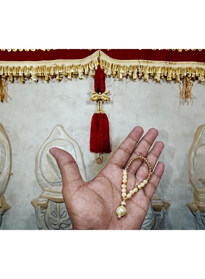 BITONA مجموعة BITONA® مكونة من 6 قطع Bhagwan Poshak Lehnga patka مع 6 Mala و1 laddu Gopal mukut مجموعة إكسسوارات (متعددة الألوان) للمعبود رقم 1 أو 2 - Image 5