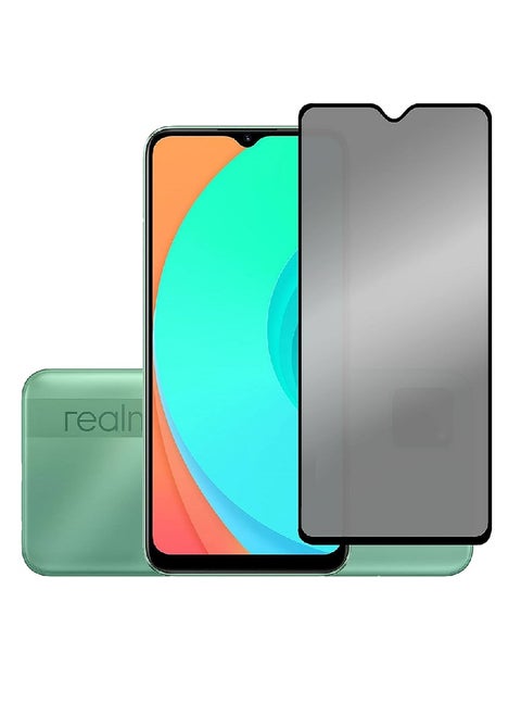 Tempered Glass Screen Protector Anti-Spy Privacy Designed For Realme C15 Full Screen Coverage And Bubble Free