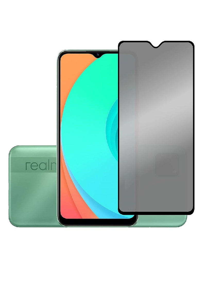 we3 Tempered Glass Screen Protector Anti-Spy Privacy Designed For Realme C15 Full Screen Coverage And Bubble Free  - Image 1