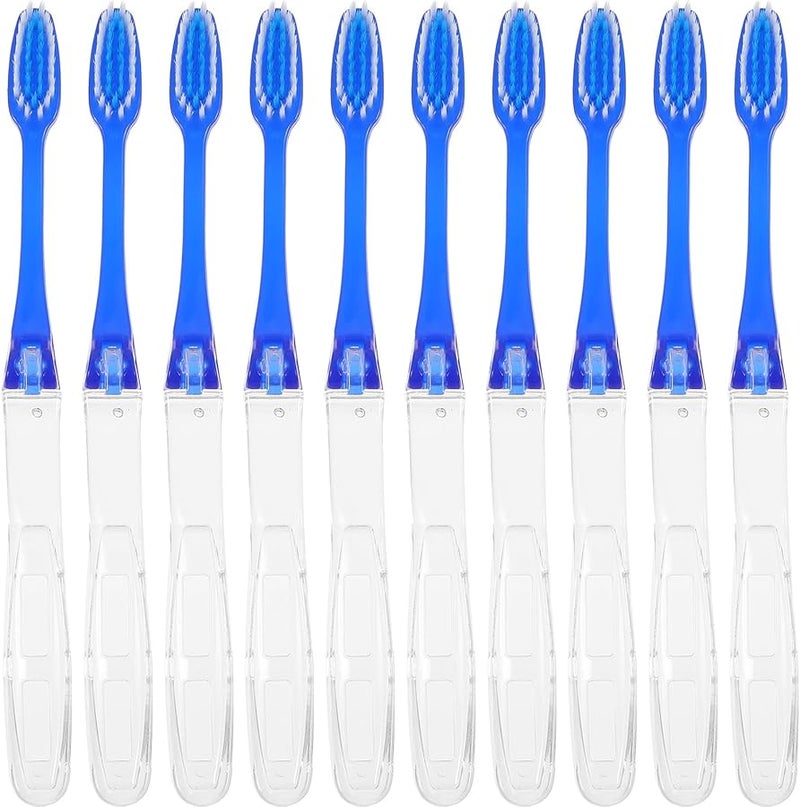 10 Pack Foldable Travel Toothbrush Portable Lightweight Compact For Camping Business Trips Outdoor - Image 1