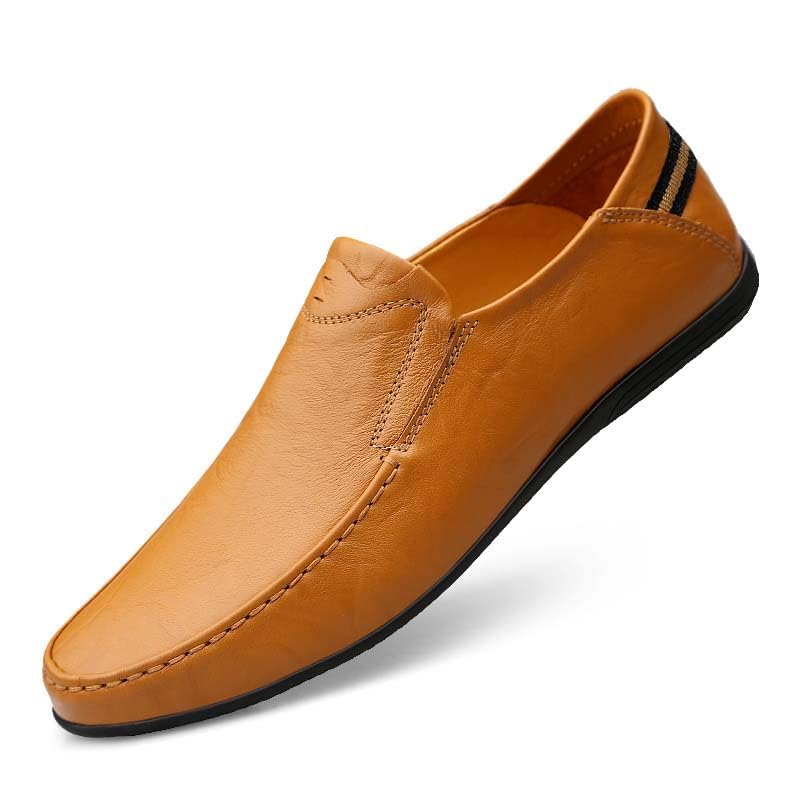 LUODENGLANG Loafer Premium Genuine Leather Men's Casual Shoes Slip On Mens Driving Penny Loafers for Men Lightweight Breathable Brown 11 M46 - Image 2