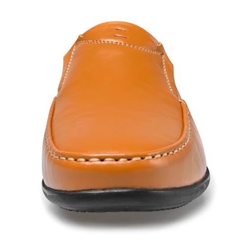 LUODENGLANG Loafer Premium Genuine Leather Men's Casual Shoes Slip On Mens Driving Penny Loafers for Men Lightweight Breathable Brown 11 M46 - Image 3