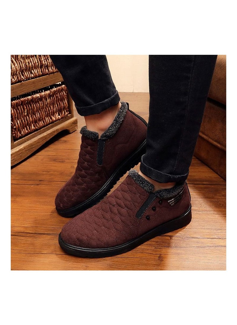 Loquat Men Non slip outdoor cotton shoes Brown  - Image 3