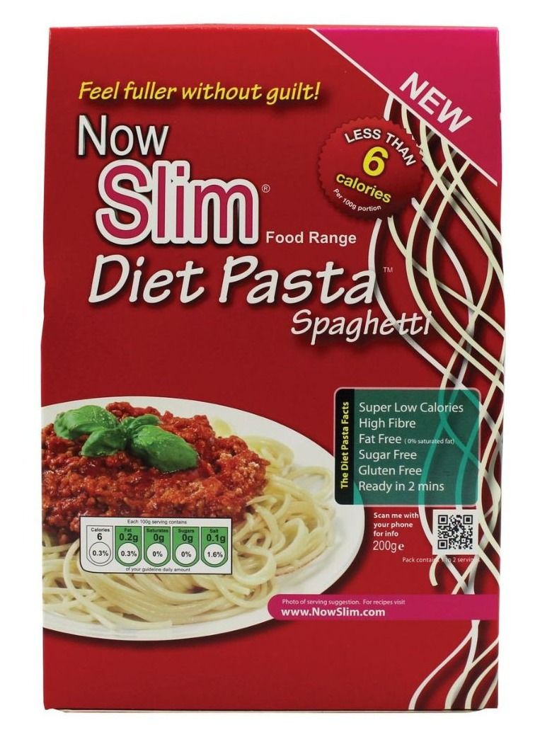 Now Slim Diet Pasta Slimming Spaghetti Less Than 6 Calories Super Low Calories High Fiber Free of Fat Sugar Gluten and Instant Cooking Ready in 2 mins - Image 1