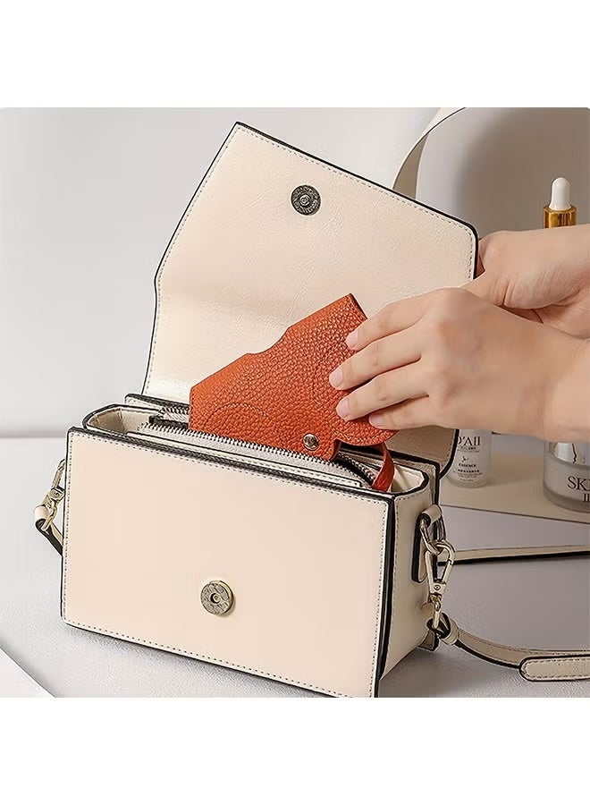 حامل نظارات السفر - حافظة نظارات شمسية من جلد البولي يوريثان مع خطاف وحزام لسهولة الحمل (بني) - Image 3