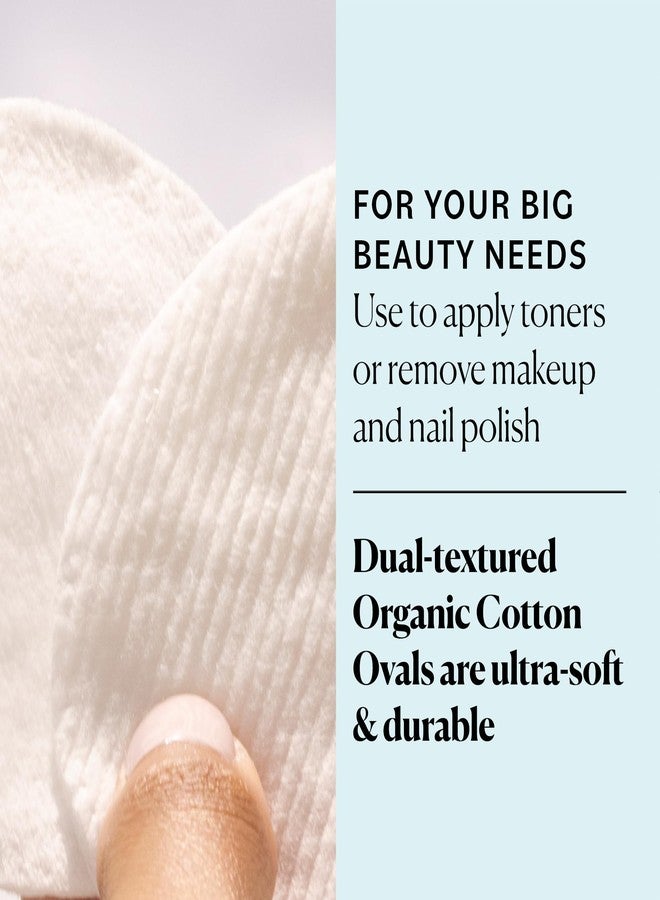 Sky Organics Organic Large Oval Cotton Pads, 100% Pure Organic Cotton, GOTS Certified Cotton, Dual Textured Design, for Makeup Removal, Cleansing, Toner Application w Ebook - Image 3