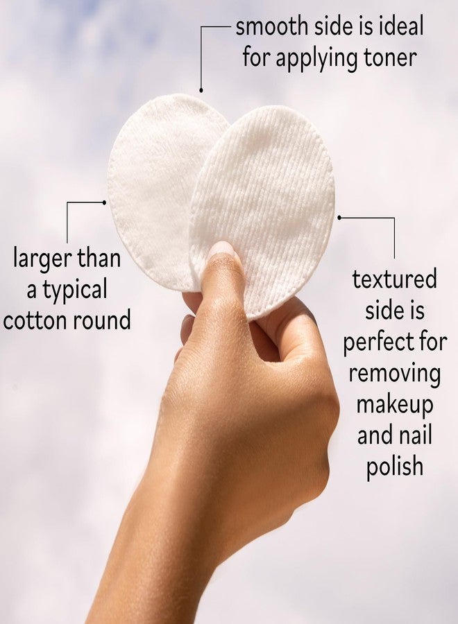 Sky Organics Organic Large Oval Cotton Pads, 100% Pure Organic Cotton, GOTS Certified Cotton, Dual Textured Design, for Makeup Removal, Cleansing, Toner Application w Ebook - Image 4