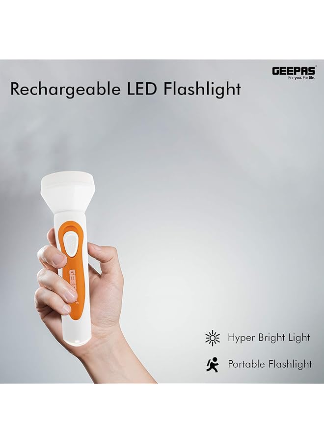 GEEPAS GFL5580 LED Torch Rechargeable LED Flashlight Super Bright 1x3W Hi Power LED Torch Light Pocket Size Handheld Emergency Torch Powerful Torch - Image 4
