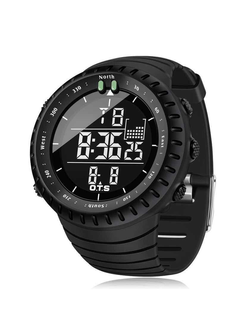 Captaintech Digital Sports Watch, Waterproof Tactical Watch with LED Backlight Watch for Men, Military Watch, Multi Function Tactics LED Alarm Stopwatch for Sports Outdoor - Image 1