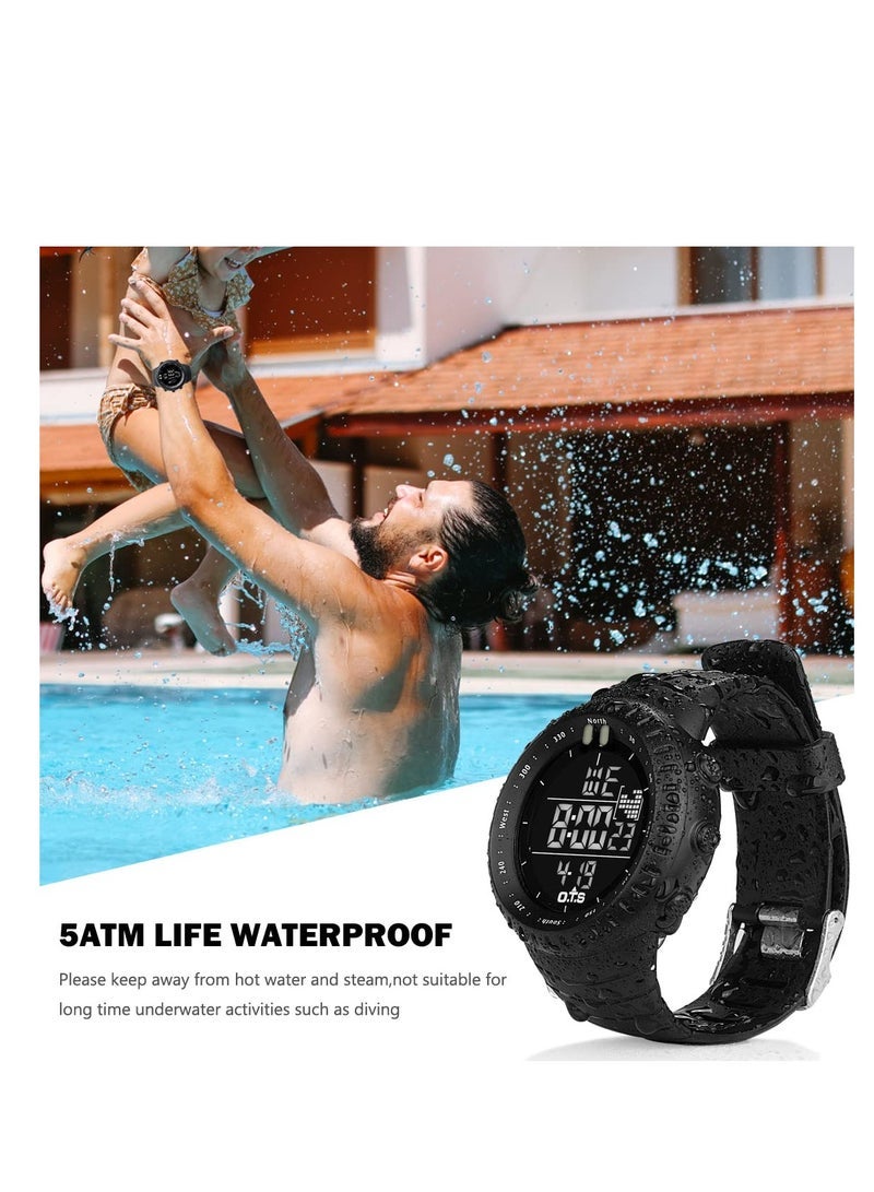 Captaintech Digital Sports Watch, Waterproof Tactical Watch with LED Backlight Watch for Men, Military Watch, Multi Function Tactics LED Alarm Stopwatch for Sports Outdoor - Image 2