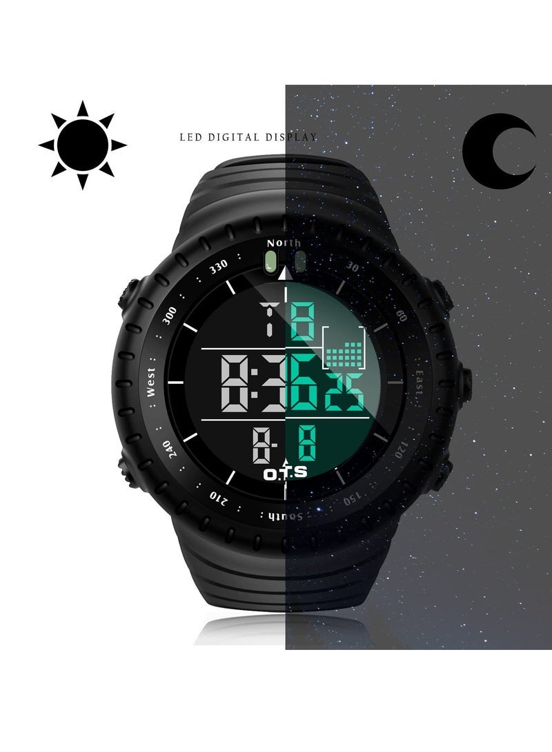 Captaintech Digital Sports Watch, Waterproof Tactical Watch with LED Backlight Watch for Men, Military Watch, Multi Function Tactics LED Alarm Stopwatch for Sports Outdoor - Image 3