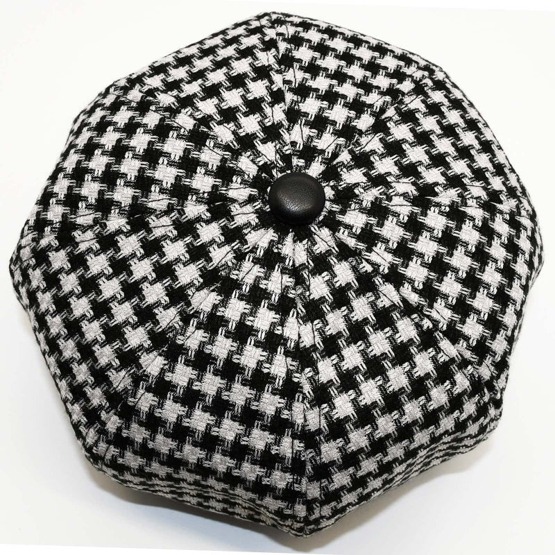 KORIXINE Black and White Newsboy Hats for Women - Womens Houndstooth Beret Hat Fashion Cute Plaid Cap Adjustable for Spring Summer Trendy Dressy - Image 5