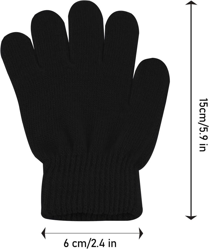 ONESING 3-24 Pairs Winter Knit Gloves for Kids - White Finger Gloves for Boys and Girls - Image 2