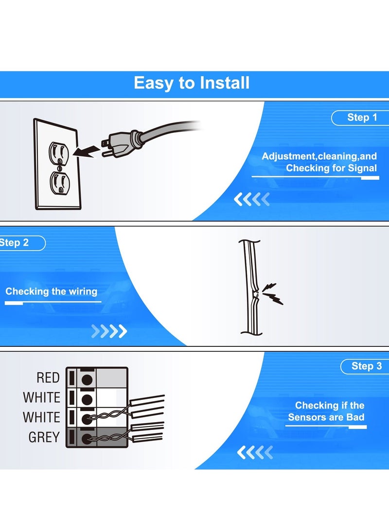 Garage Door Safety Sensor Beam Eyes Garage Door Opener Parts Garage Door Opener Compatible with Liftmaster Sears Chamberlain Craftsman Linear Replacement 41A5034 801CB P Beam Eyes  Bracket - Image 5