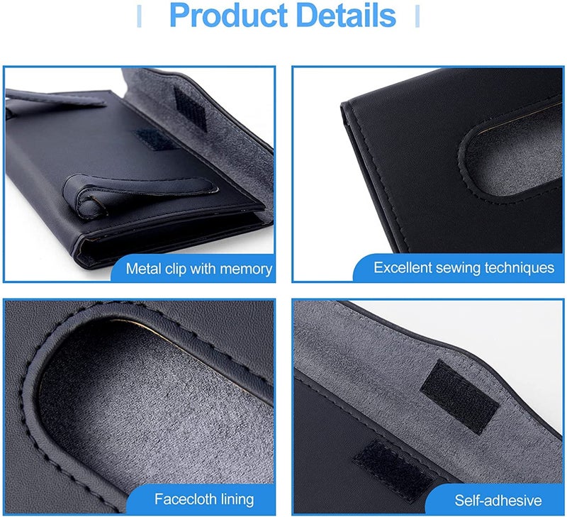 HSR Car Tissue Holder, Sun Visor Tissue Holder, Car Visor Tissue Holder, PU Leather Backseat Tissue Case for Car/Truck (Black Plain) - Image 3