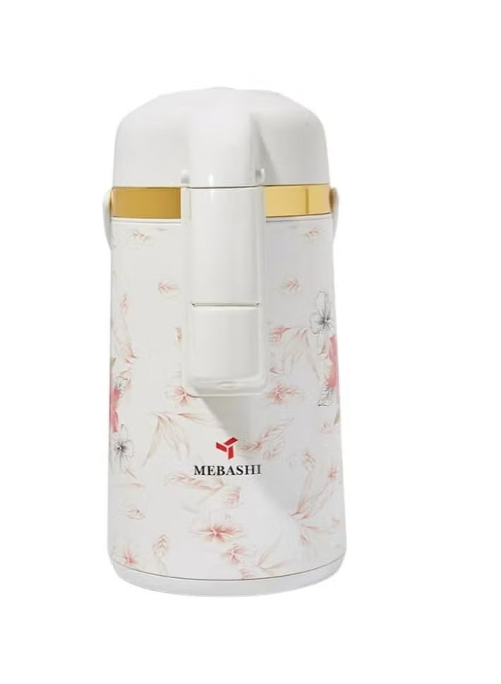 MEBASHI 3L Vacuum Flask with Push-Button Lock and Pump Action - Plastic White(ME-HXC3000F) - Image 1