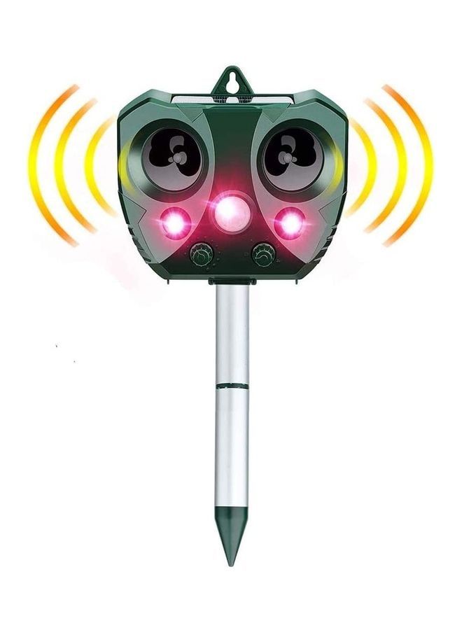 NIBEMINENT Solar Waterproof Ultrasonic Animal Repeller Pest Green - Image 1