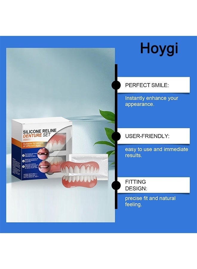 NH Silicone Reline Denture Set, Denture Silicone Reline Kit For Dentures, Soft Denture Reline Kit For Men And Women, Unisex Denture Reline Kit Is Suitable For Securing Upper And Lower Dentures (1PCS) - Image 4