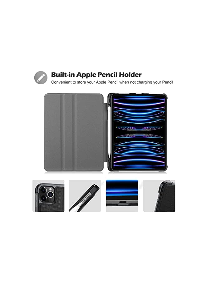 Procases Ipad Pro 11 Inch Case 2022 2020 2018, Slim Stand Protective Folio Case Smart Cover For Ipad Pro 11" 4Th 2Nd 1St Generation -Black - Image 2