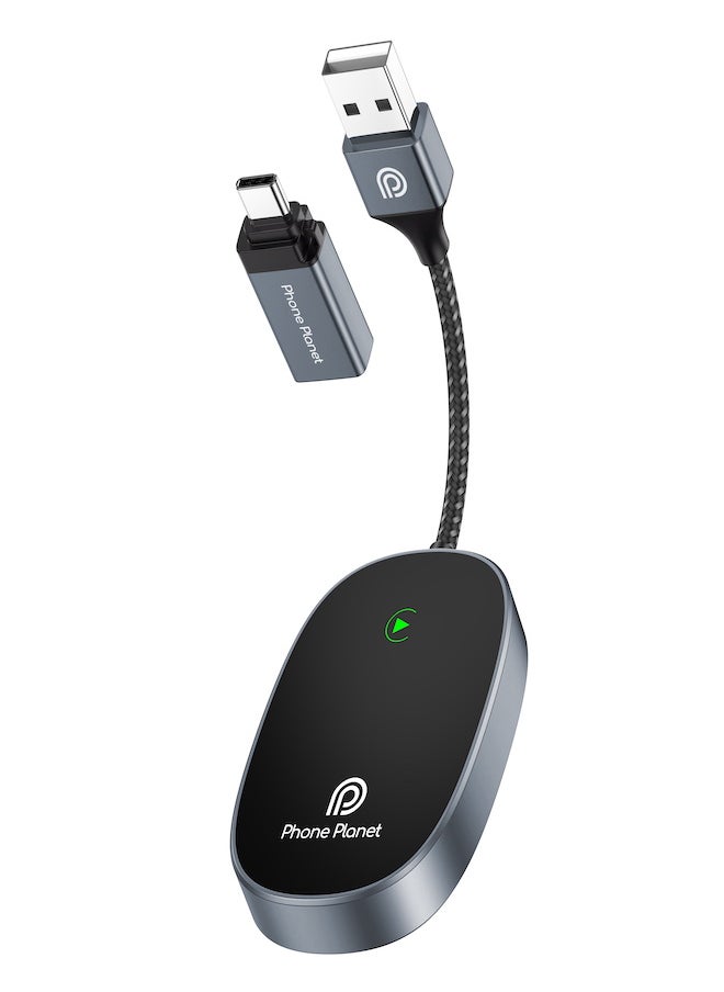 Phone Planet - Wireless CarPlay Adapter - Plug & Play AI Box for Wired CarPlay Vehicles, Supports iOS 10+, Retains Original Controls, Enhanced Navigation, Music, Phone Calls, and Siri Assistant - Image 1