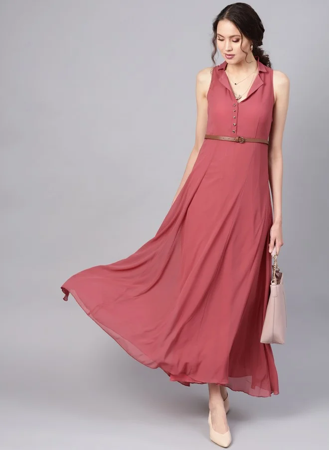SASSAFRAS Rose Georgette Maxi Dress for Women