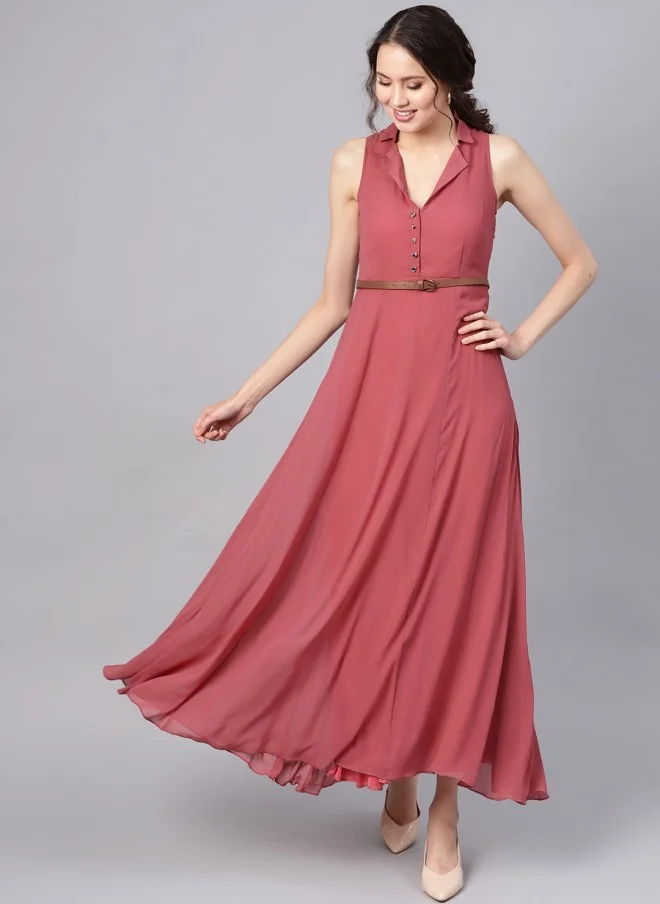 SASSAFRAS Rose Georgette Maxi Dress for Women