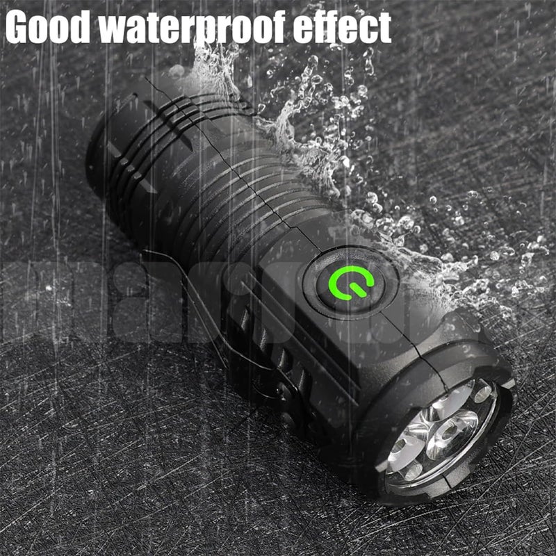 Marrone Small LED Torch Light USB Rechargeable Torch Light with Waterproof Portable Mini Torch Light for Everyday Carry Camping Black - Image 2