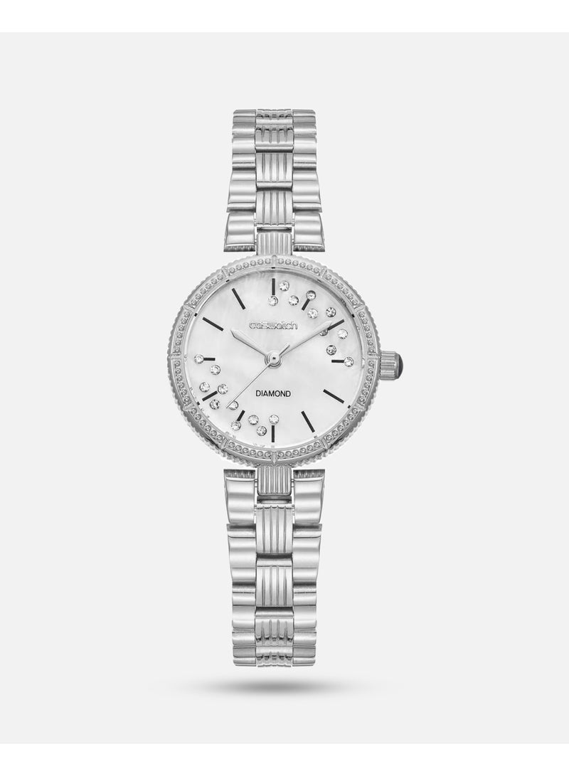 Women's glitter watch in silver - Image 1