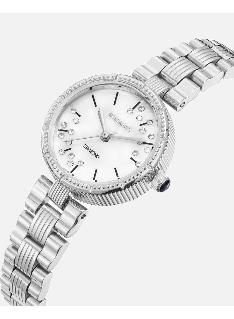 Women's glitter watch in silver - Image 2