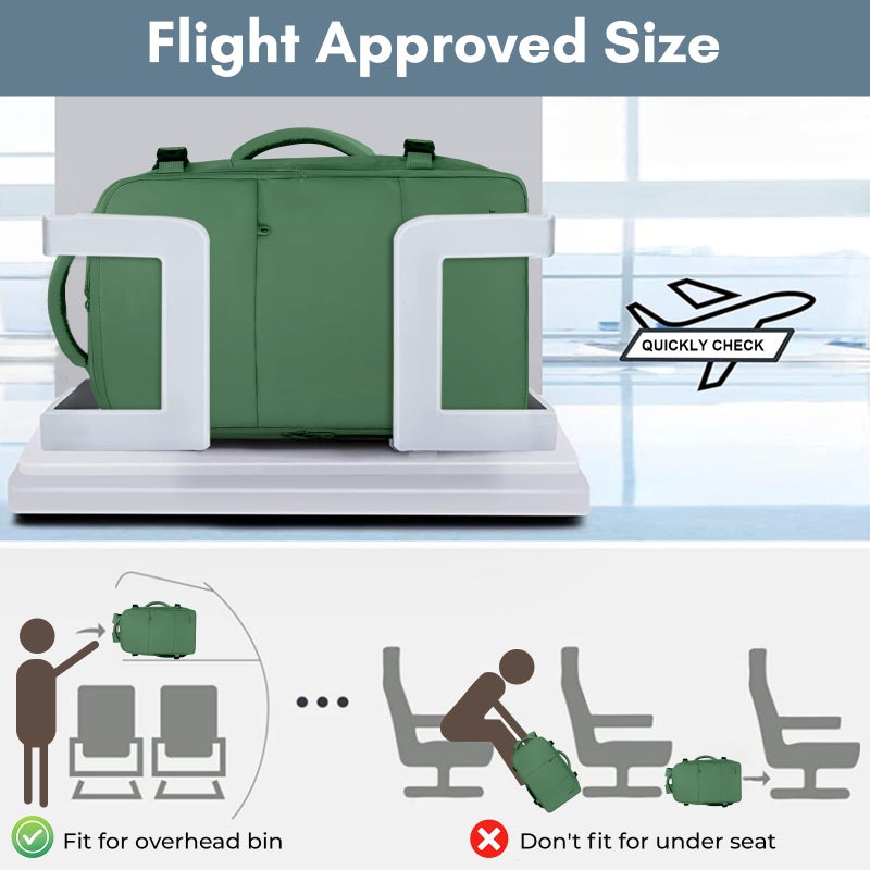 Taygeer Travel Backpack for Women Men, 40L Airline Approved Carry On Backpack with 17.3 inch Laptop Compartment, TSA Friendly Daypack, Backpack for Business Hiking Travel, Peridot Green - Image 3