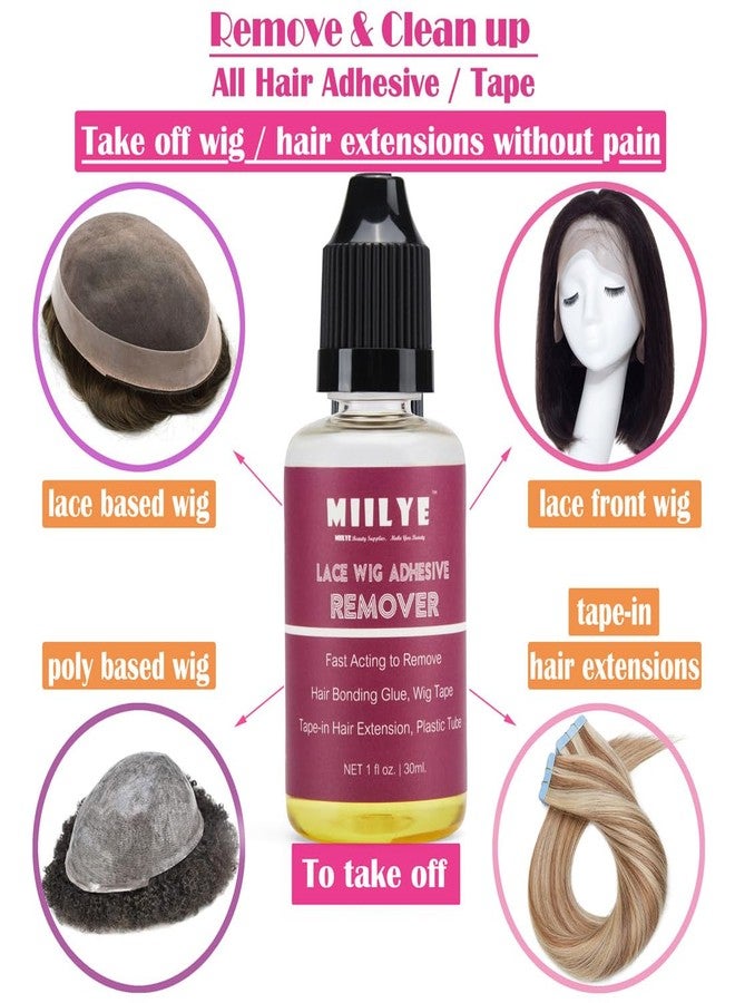 MIILYE Wig Glue Remover x 2 Bottles, Tape in Hair Extensions Remover |Solvent for Adhesive Residue, Lace Front Wig |Poly Hairpieces |Toupee |Cosmetic Hair Bonding Tape Removal - Image 4