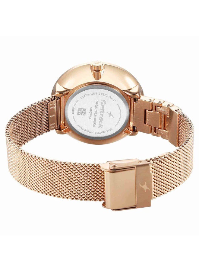 fastrack Fleek Women's Watch 6300WM01 – Pink Dial, Rose Gold Stainless Steel Strap, Quartz Movement, 3 ATM Water-Resistant - Image 5