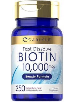 CARLYLE Fast Dissolve Biotin 10000mcg, 250 Fast Dissolve Tablets  - Image 1