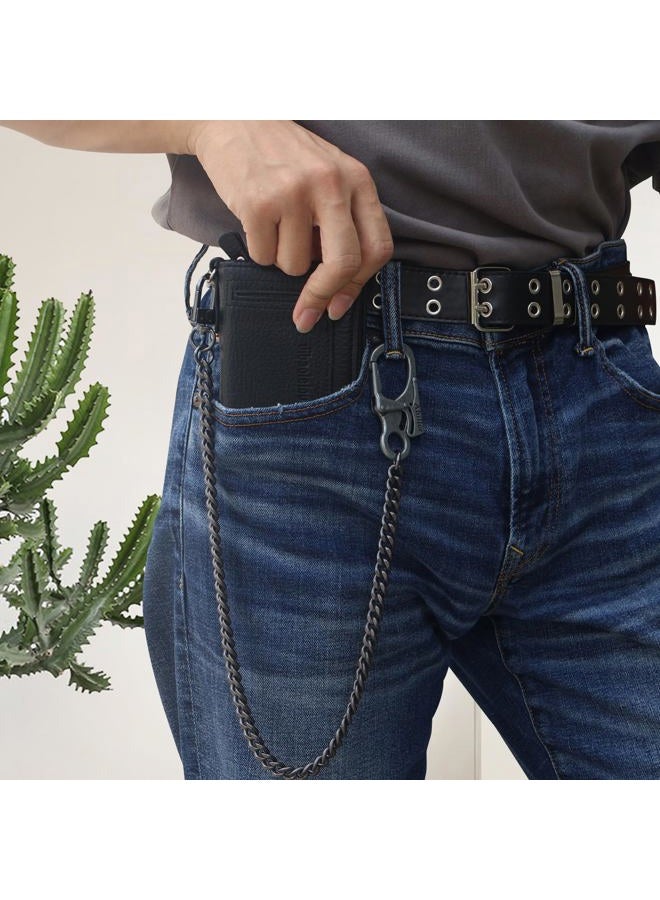 Ahiller Biker Wallet Chain, Heavy Duty Pocket Chain with Carabiner Clip, Men Chains for Keys, Jeans, Pants, Purse and Handbag (P-Grey-2Pcs) - Image 2