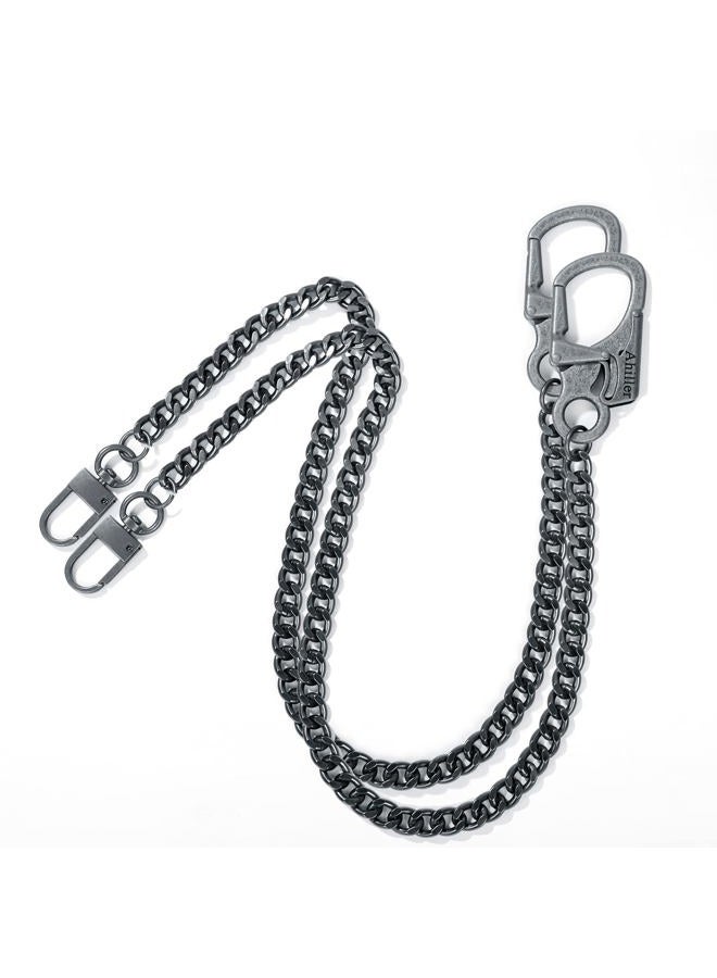 Ahiller Biker Wallet Chain, Heavy Duty Pocket Chain with Carabiner Clip, Men Chains for Keys, Jeans, Pants, Purse and Handbag (P-Grey-2Pcs) - Image 1