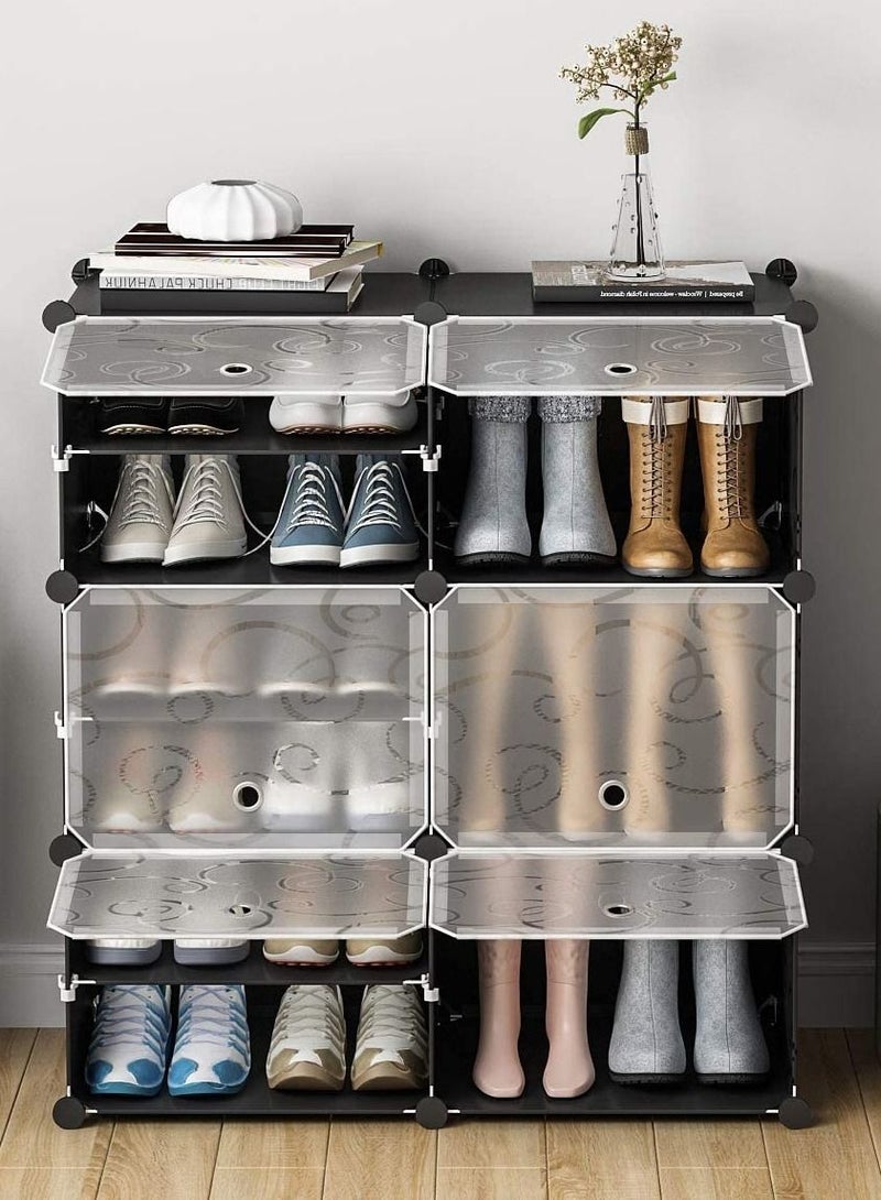 Generic 6 Cube 12 Sells Double Plastic Modular Storage Closet Organizer Cabinet Shoe Rack Cabinet Cube  - Image 1