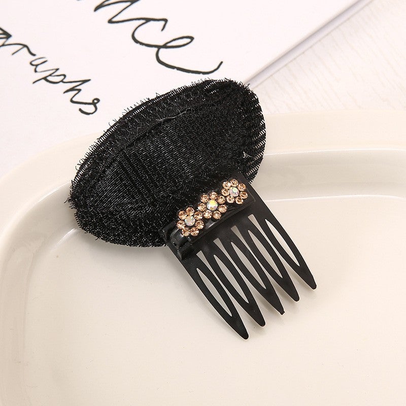 Generic Black Hair Bun Sponge Boost Volumizer Invisible Top Clip Champagne color breathable cushion hair