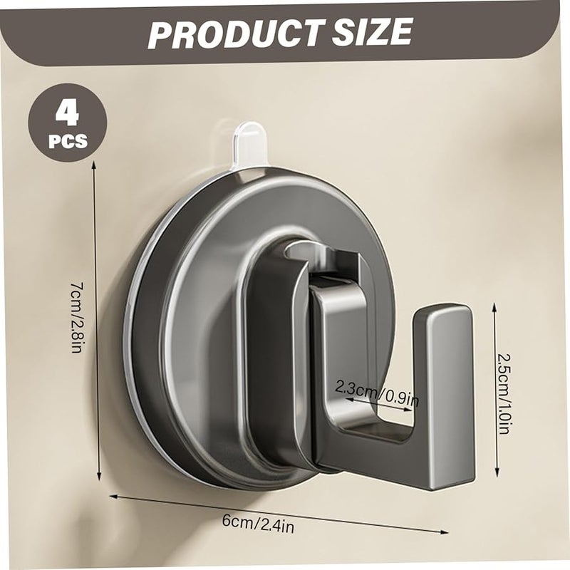 4 قطع خطاطيف شفاطة ثقيلة لتعليق الأكاليل في الحمام والمطبخ والنوافذ بدون حفر مقاومة للماء - Image 4